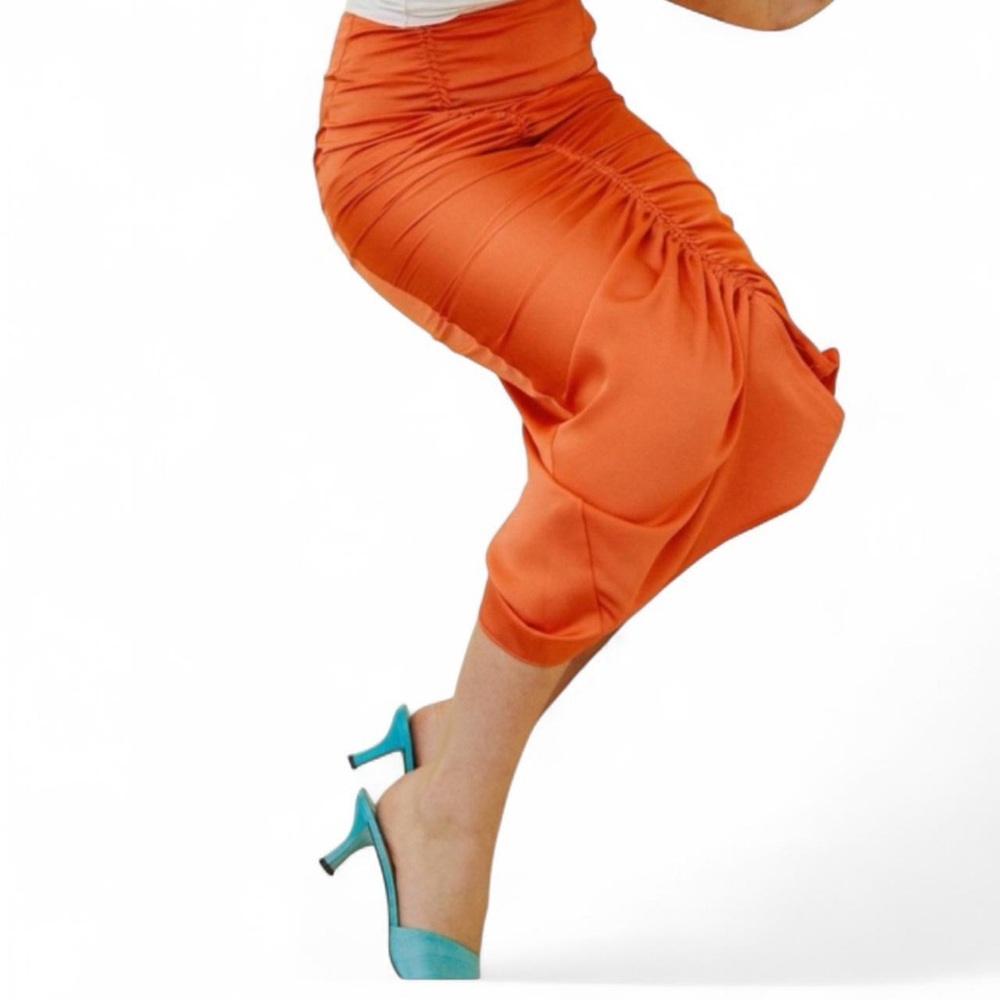 TheLineByK Sislia Ruched Midi Skirt Peach